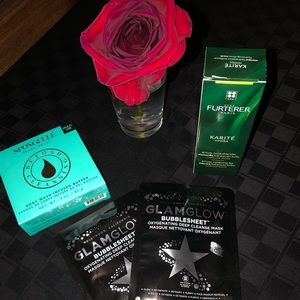 Spongelle buffer, Glam Glow Face mask, Karite